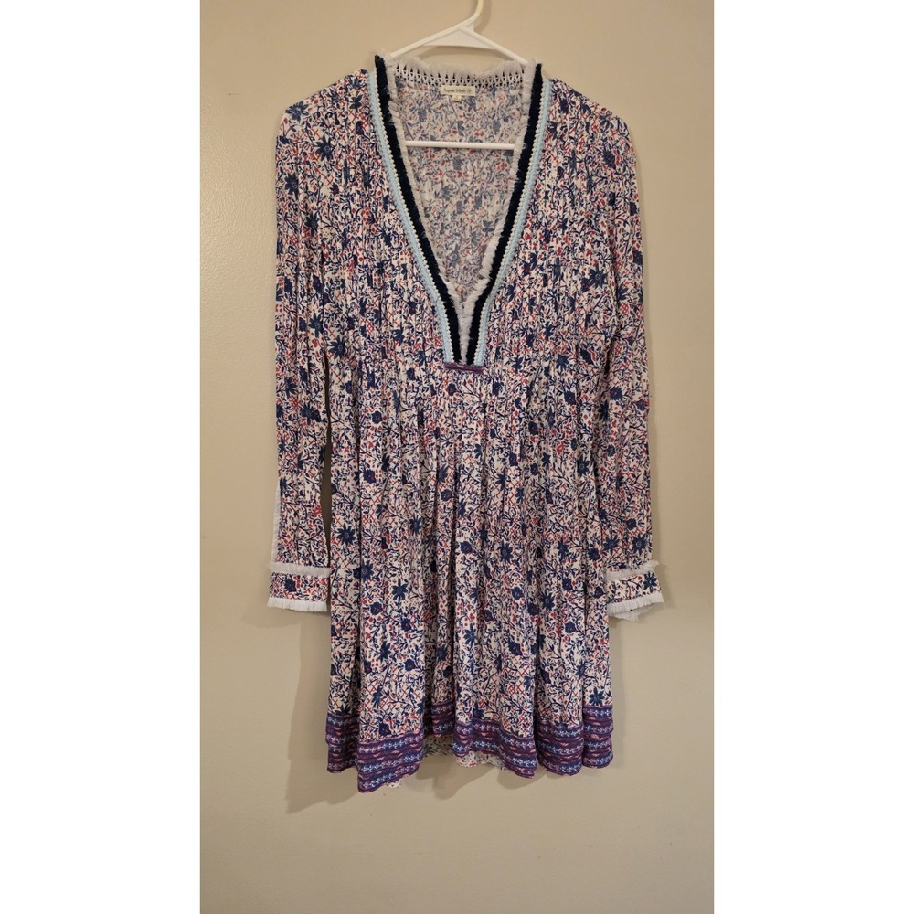 Poupette‎ St Barth Ola Mini Dress Blue Aster Size S Viscose MSRP $390